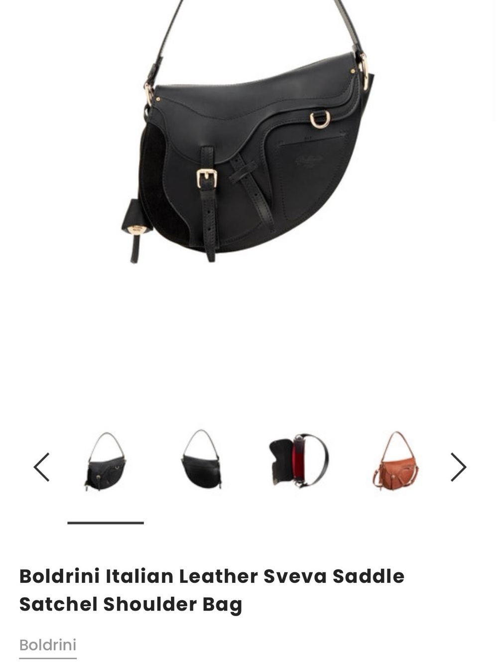 Boldrini Black Leather Sveva Saddle Satchel